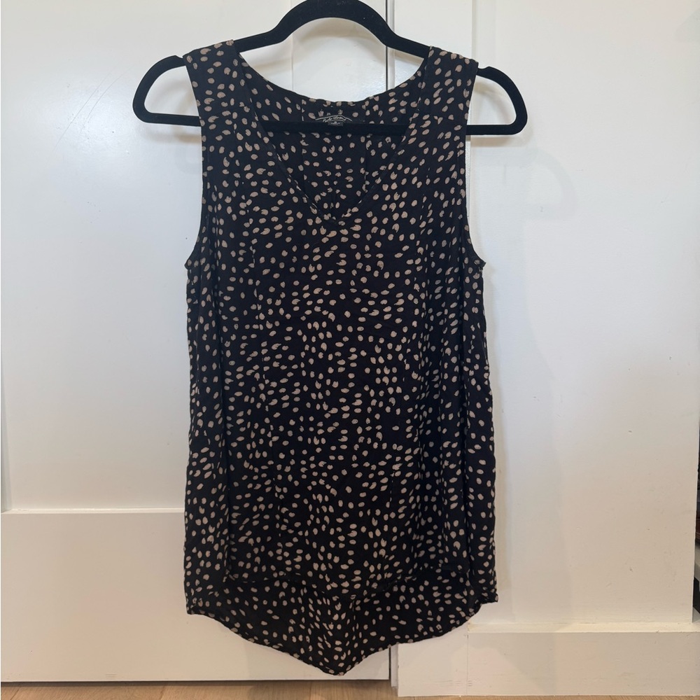 Lucky Brand Sleeveless Blouse with Dotted Print